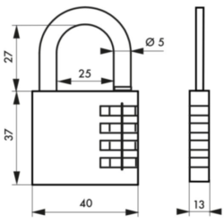 Cadenas venus laiton 40mmcomb 4 viroles