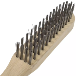 Brosse à Main manche bois spécial lg.295 x 4 rgs x acier droit 035