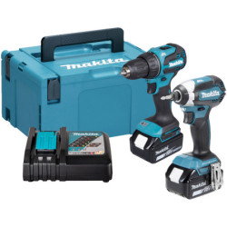 Perceuse visseuse DDF490Z + visseuse à choc DTD153Z + 1 chargeur + 2 batteries 5.0 Ah