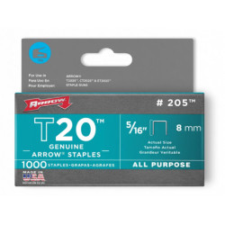 Agrafe pour agrafeuse t20 - 8mm boite de 1000