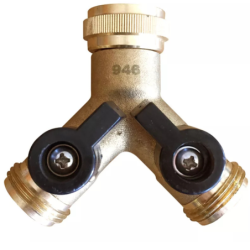 Nez de robinet double 20x27 avec vanne