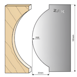 Jeu Couteau HT100 rayon 50 Réf 534101