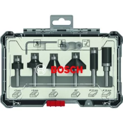 Fraise mixte, pour araser chanfreiner, queue de 8mm - coffret de 6