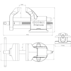Etau double guidage 104 base fixe 90 mm x 130 mm
