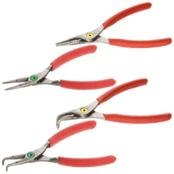 Jeu de 4 pinces circlips intérieures/extérieures becs coudés/droits 18 à 60mm