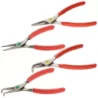 Jeu de 4 pinces circlips intérieures/extérieures becs coudés/droits 18 à 60mm