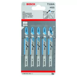 Lame de scie sauteuse HSS Métal 92mm T118A - jeu de 5