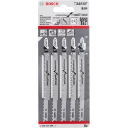 Lame de scie sauteuse pour bois et métal T 345 XF - jeu de 5