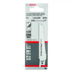 Lame de scie sabre BIM Bois & Métal 100mm S511DF - jeu de 5