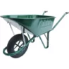 Brouette rénovation verte 110 L nez rond roue gonflée