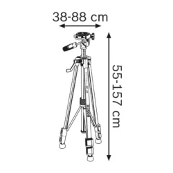 Trépied Bosch BT 150 pour niveau laser filetage 1/4 hauteur 55 à 157 cm