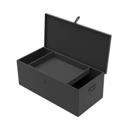 Coffre de chantier gris avec plateau