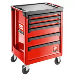 Servante 6 tiroirs roll M3 rouge