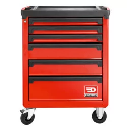 Servante 6 tiroirs roll M3 rouge