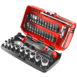 Cliquet et douille 1/4'' coffret de 38 pièces