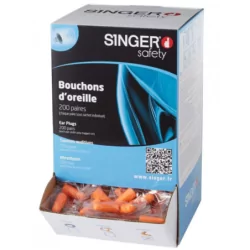 Bouchon oreille jetable snr 36 db PU orange usage unique boite 200 paires