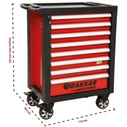 Servante 8 tiroirs rouge 97cm