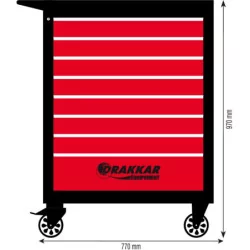 Servante 8 tiroirs rouge 97cm