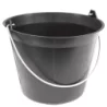 Seau plastique noir 11 litres anse 5,3mm