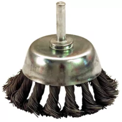 Brosse conique diam 70mm tige de 6 fil 0,50 acier torsadé