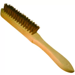 Brosse métallique à manche bois 295x35 laiton -leman- 720294