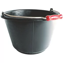 Seau plastique noir 16 litres poignée pro anse 53mm