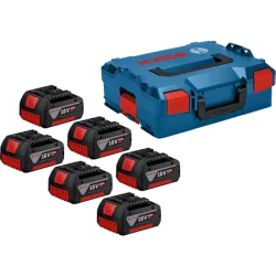 Batterie 18 V GBA 4 Ah + coffret L BOXX - Pack de 6