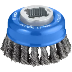 Brosse boisseau torsadée X-LOCK D.75 mm pour meulage acier
