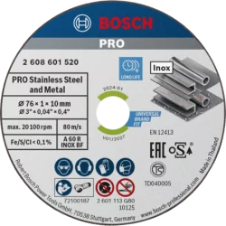 Disque à tronçonner pour l'Inox Expert for moyeu plat 76x10x1mm - Lot de 5
