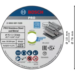 Disque à tronçonner pour l'Inox Expert for moyeu plat 76x10x1mm - Lot de 5
