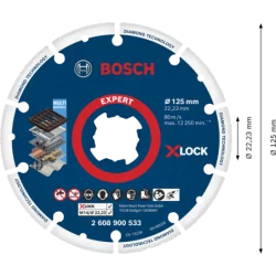 Disque à tronçonner Diamant X-LOCK pour le Métal EXPERT 125mm