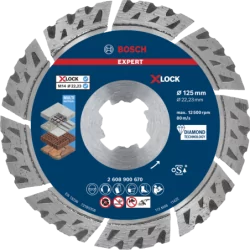 Disque diamant XLOCK Multi-matériaux EXPERT 125x22,23x2.4x12mm